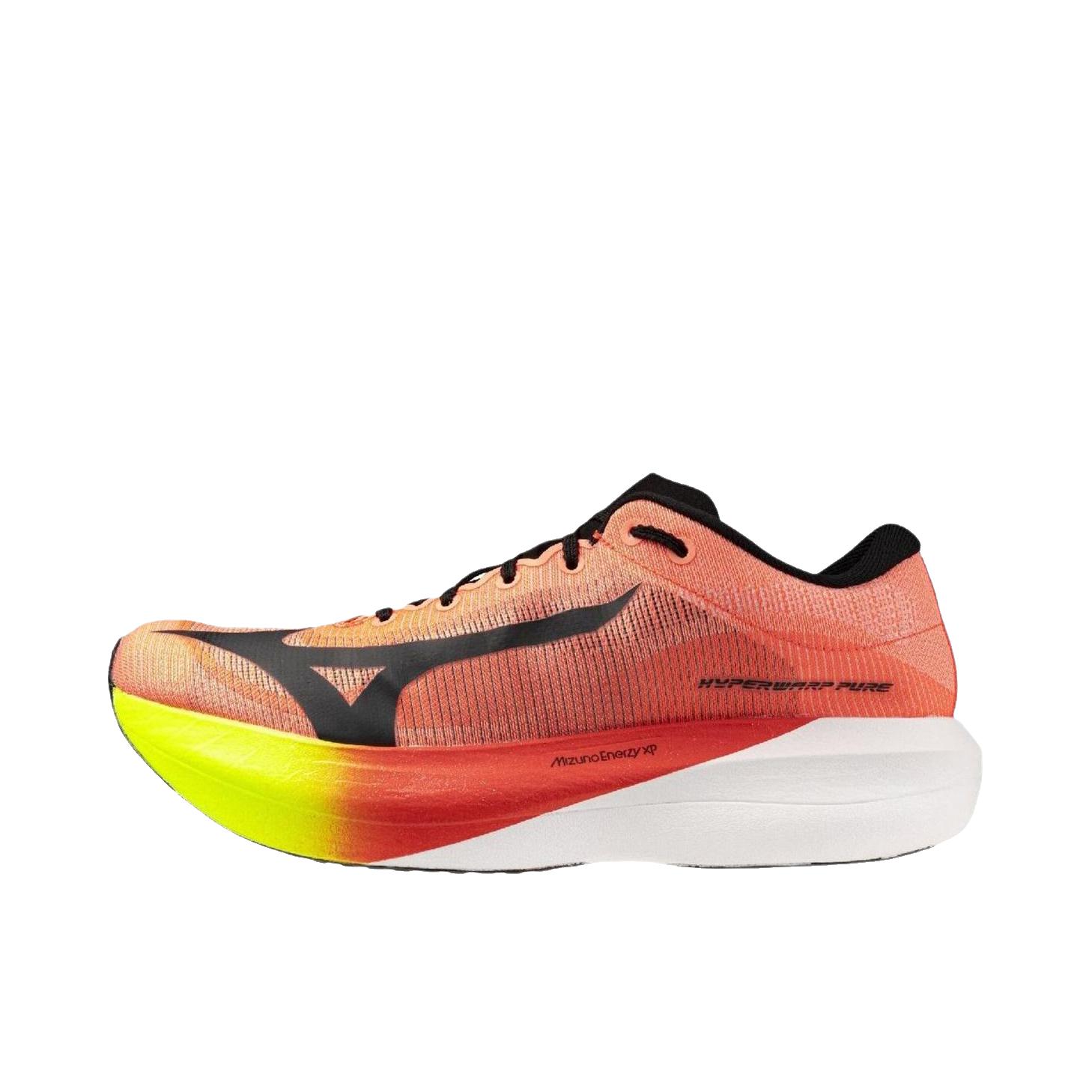 推荐商品：Mizuno/美津浓 Hyperwarp Pure 跑鞋 系带厚底圆头贴合支撑碳板回弹全掌竞速 橙色