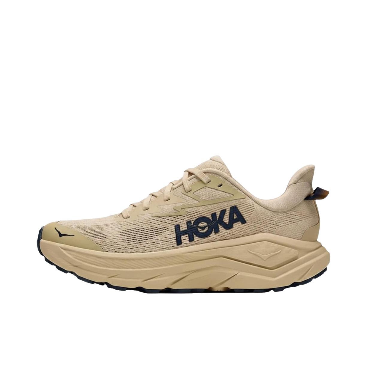 推荐商品：HOKA ONE ONE CHALLENGER 挑战者8 跑鞋 全地形户外公路抓地 米色/蓝色