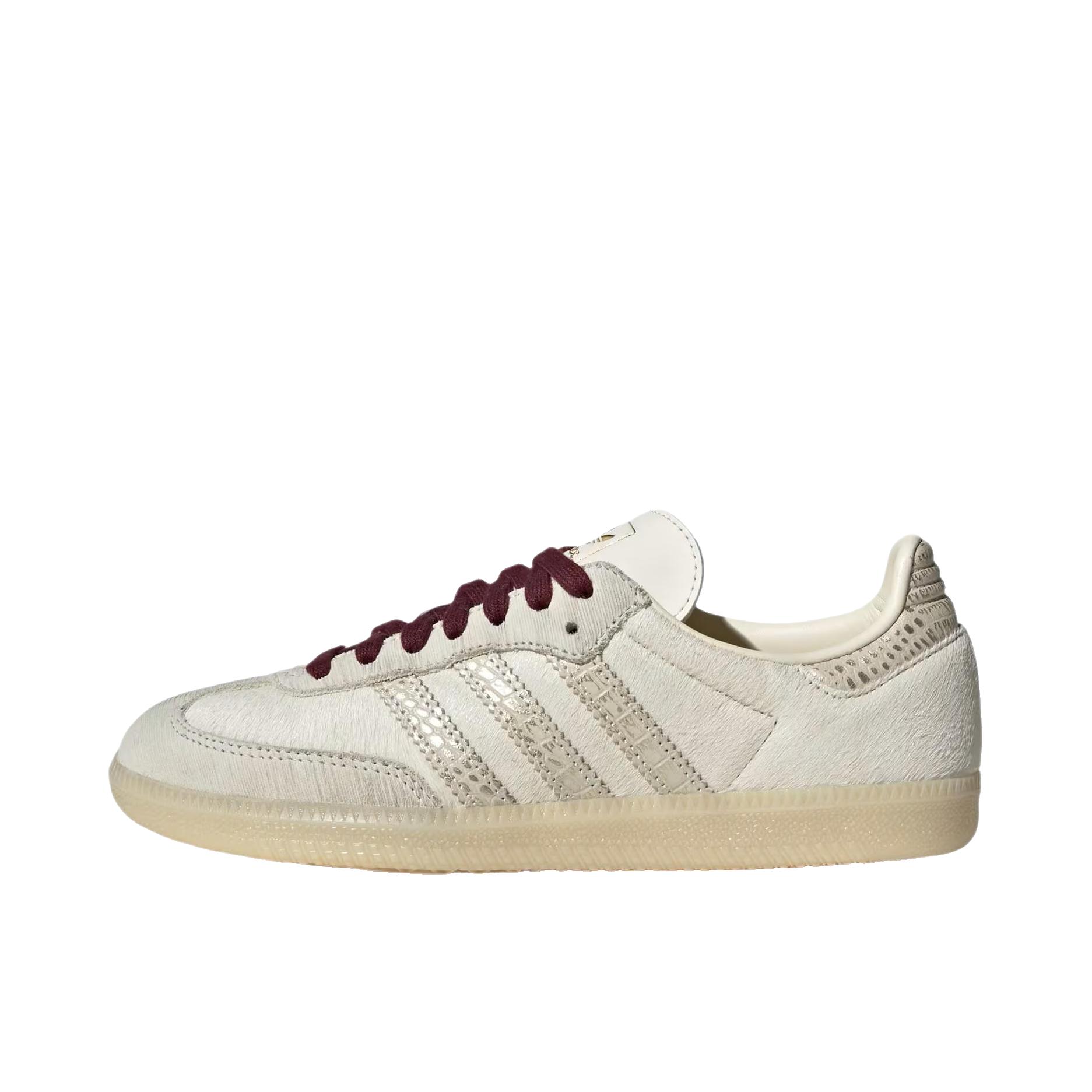推荐商品：adidas Originals Samba OG T头鞋 板鞋 经典复古舒适百搭耐磨合成革圆头薄底贴合 米白色/酒红色