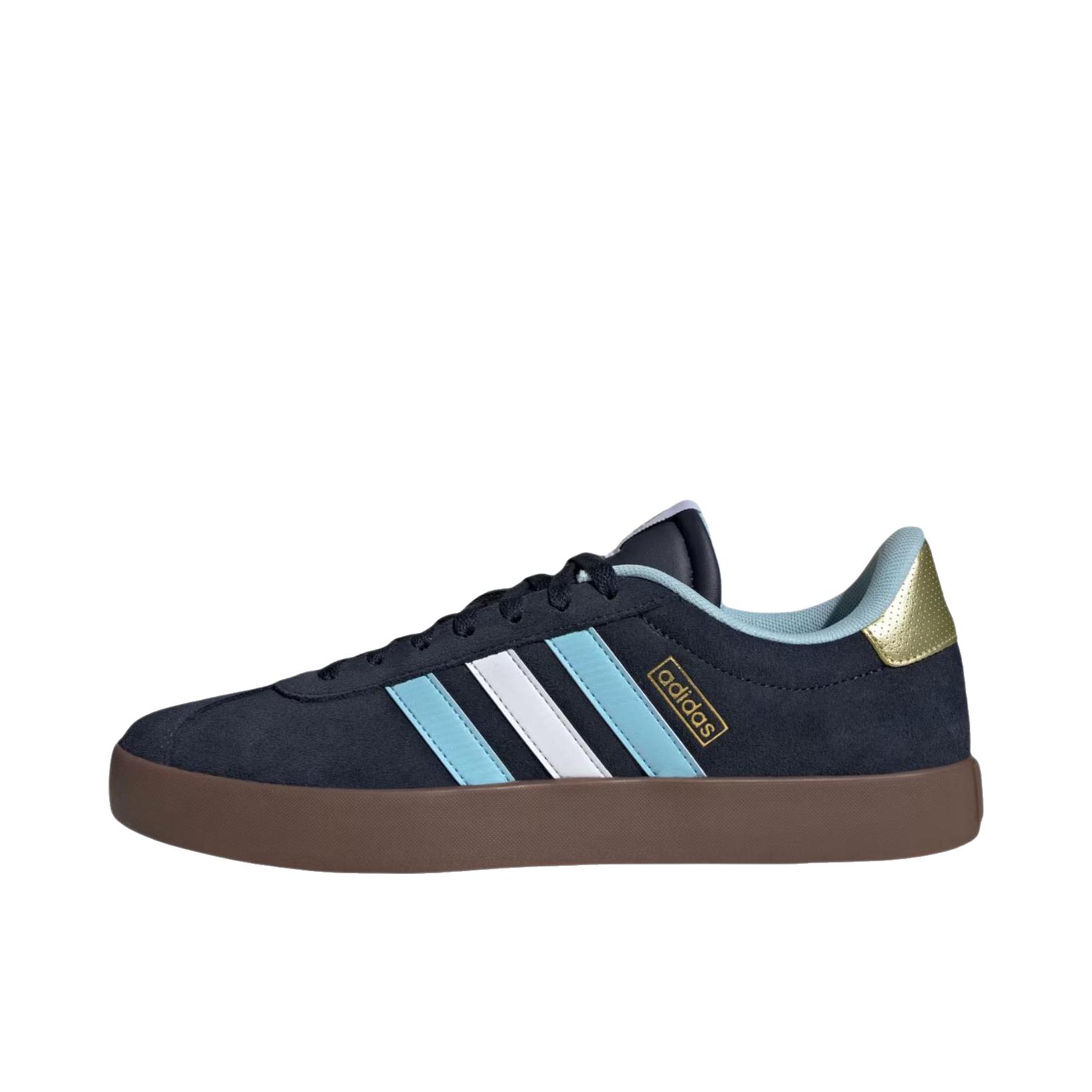推荐商品：adidas VL Court 3.0 板鞋 T头鞋 德训鞋 舒适百搭防滑耐磨运动休闲贴合支撑圆头 深蓝色/奶白色