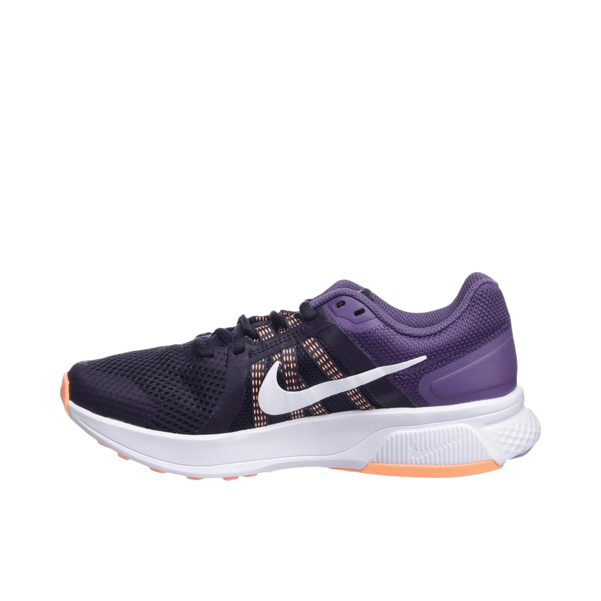推荐商品：Nike Run Swift 2 跑鞋 减震舒适轻便透气耐磨防滑运动织物合成革回弹支撑 女款/紫色/白色