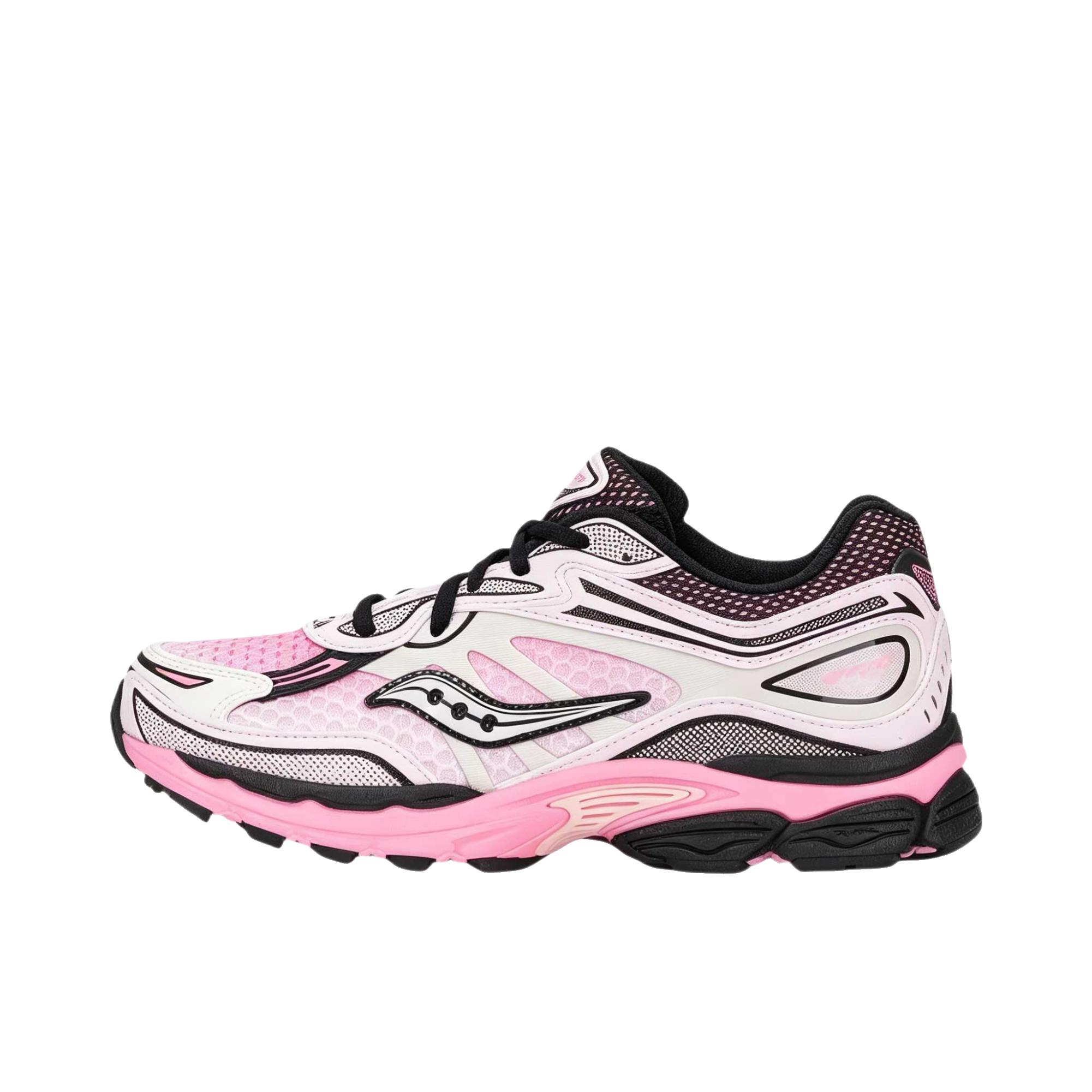 推荐商品：Saucony/索康尼 ProGrid Omni 全擎 9 防滑耐磨 舒适透气 支撑 缓震轻便 低帮 圆头 复古潮流 跑鞋 大童/黑色/鲑鱼色 