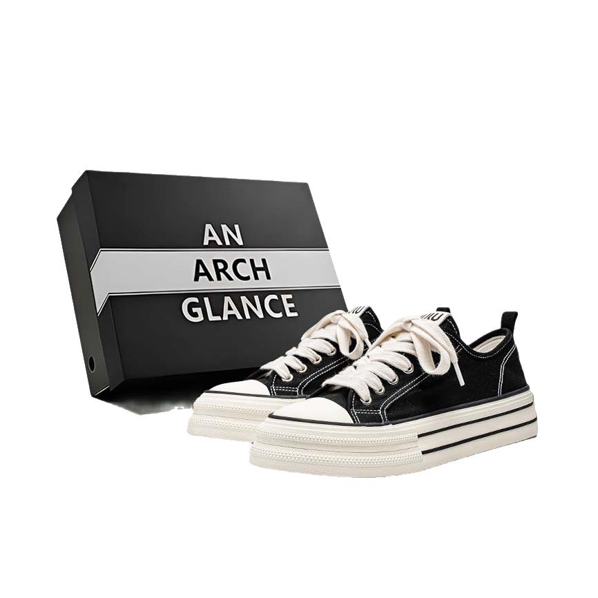 推荐商品：AN ARCH GLANCE 帆布鞋 复古舒适百搭耐磨 AN-8169 国内/亚太版本/礼盒款/经典黑
