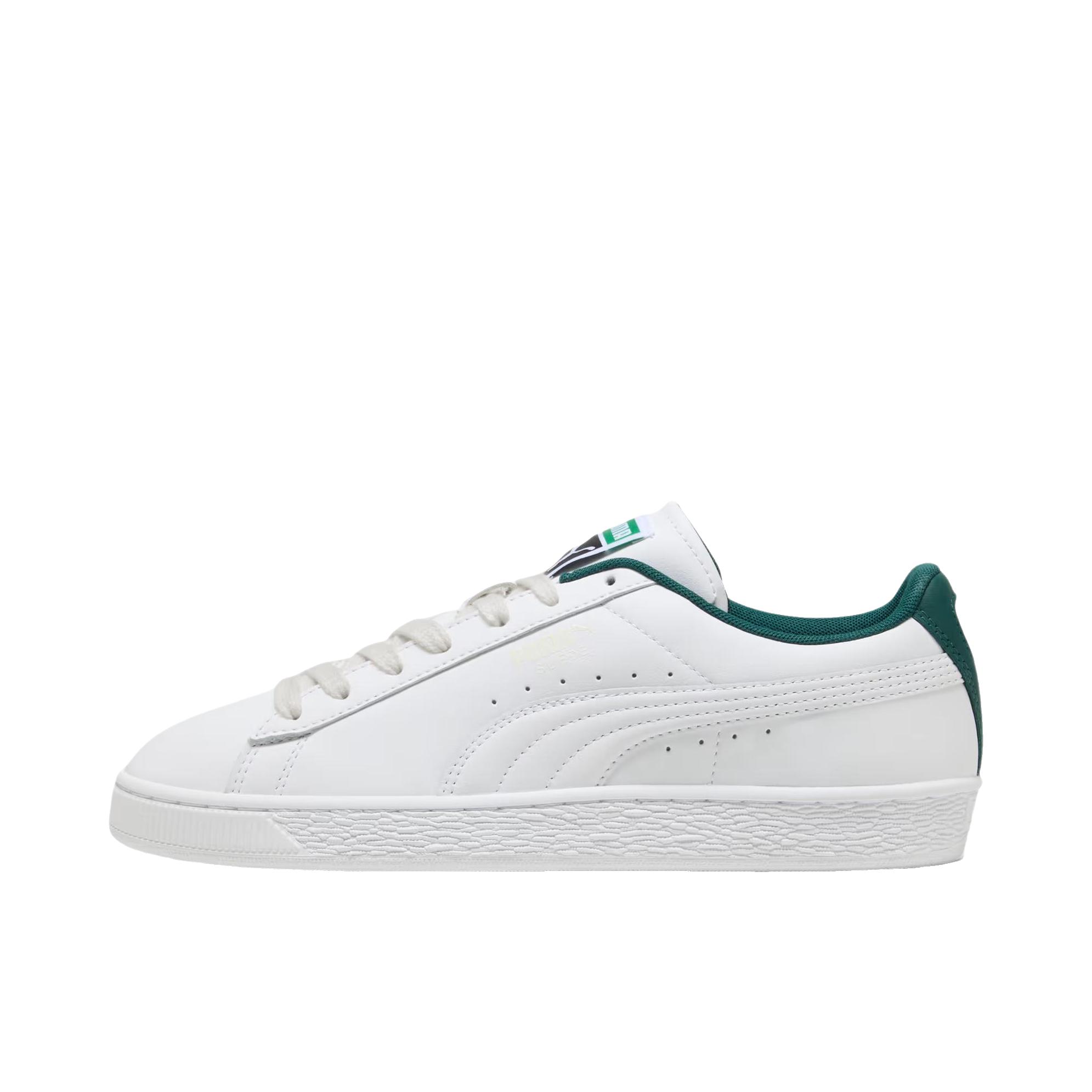 推荐商品：Puma/彪马 Suede Classic 面包鞋 板鞋 舒适百搭防滑耐磨轻便透气复古低帮圆头 白色/深绿色
