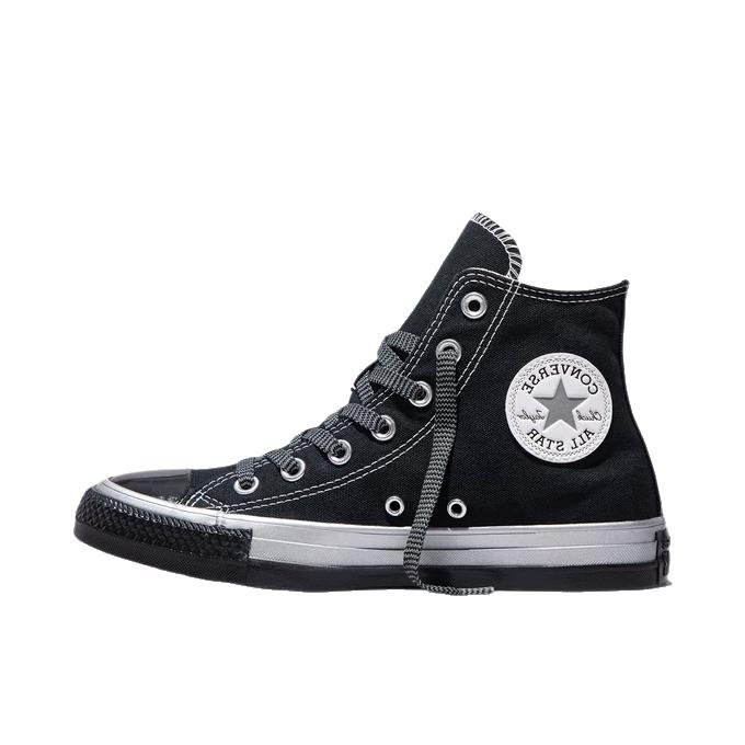 推荐商品：Converse/匡威 Chuck Taylor All Star 帆布鞋 常青款轻便防滑耐磨百搭复古圆头减震贴合高帮 耀黑色/纯白色