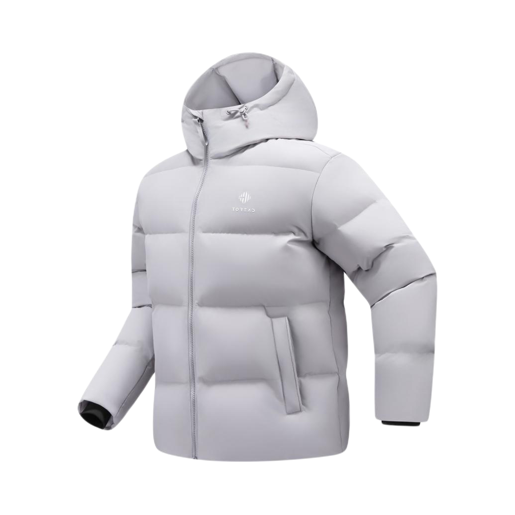 Toread/探路者 2026AW 防泼水连帽短款长袖羽绒服 NADAAB90008 云石灰