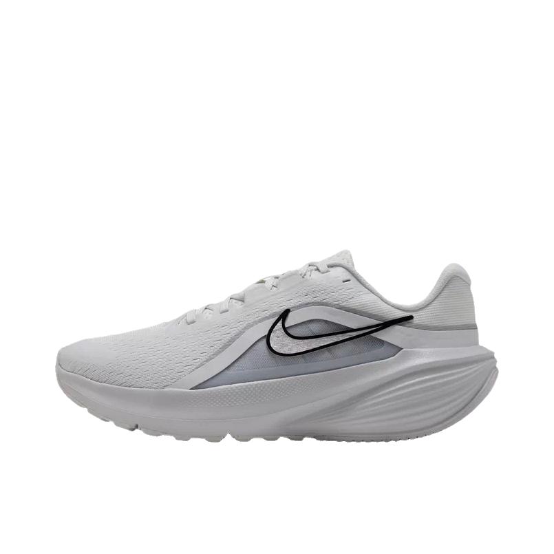 推荐商品：Nike Downshifter 14 跑鞋 时尚系带轻便透气回弹训练贴合缓震防滑 米白色/金属银/白金色