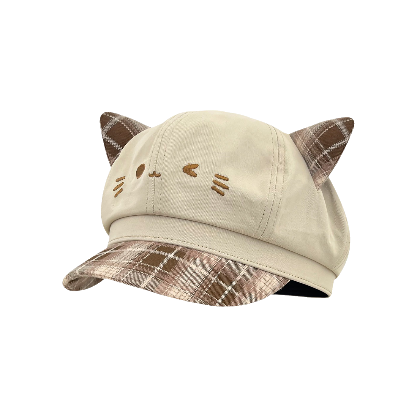 推荐商品：DOSORVE 格纹猫耳八角帽 DO-MZ2944