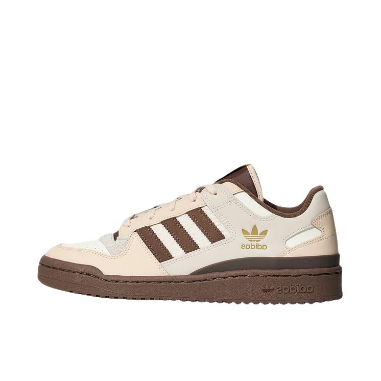 推荐商品：adidas Originals FORUM LOW 板鞋 复古城市风舒适防滑耐磨篮球风增高薄底 浅象牙色/岩层深土地棕/矾土棕