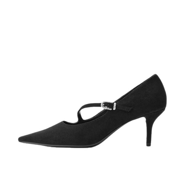 推荐商品：CHARLES&KEITH 高跟鞋 简约通勤尖头 CK1-60361641 黑色