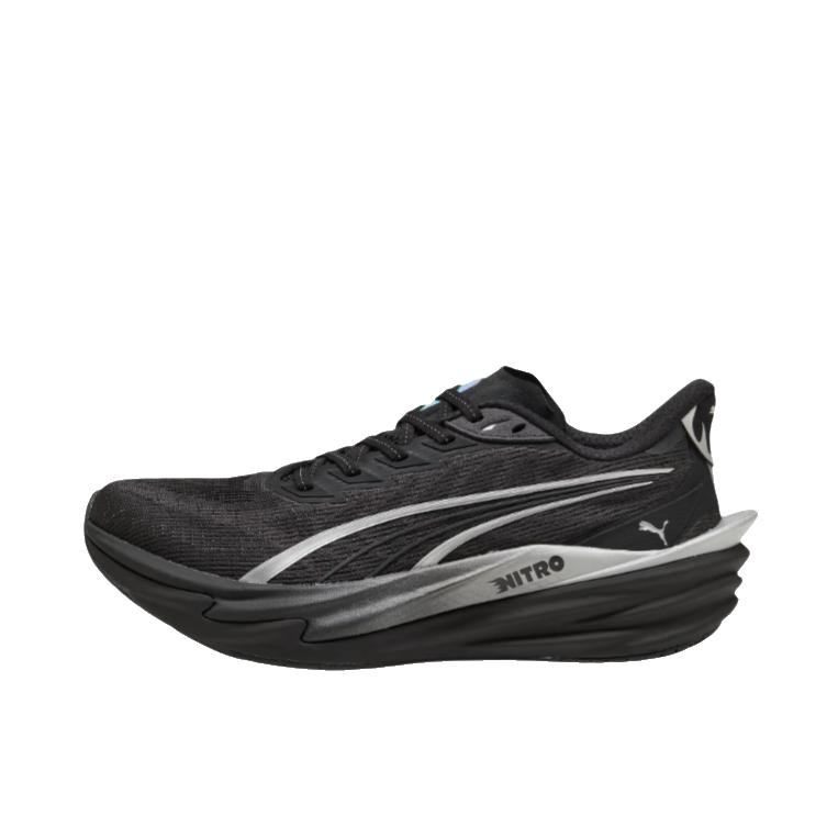 推荐商品：Puma/彪马 Deviate Nitro 4 彪破4 跑鞋 舒适缓震防滑贴合回弹长距离氮气科技日常跑轻便竞速 黑色/银色