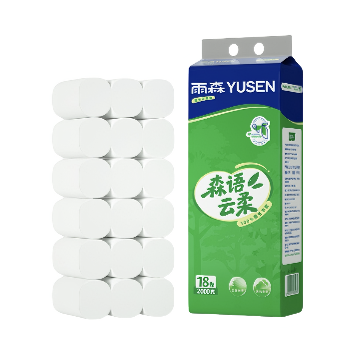 推荐商品：Rain Forest/雨森 森语云柔系列 5层 无芯 卫生纸 128*138mm/节