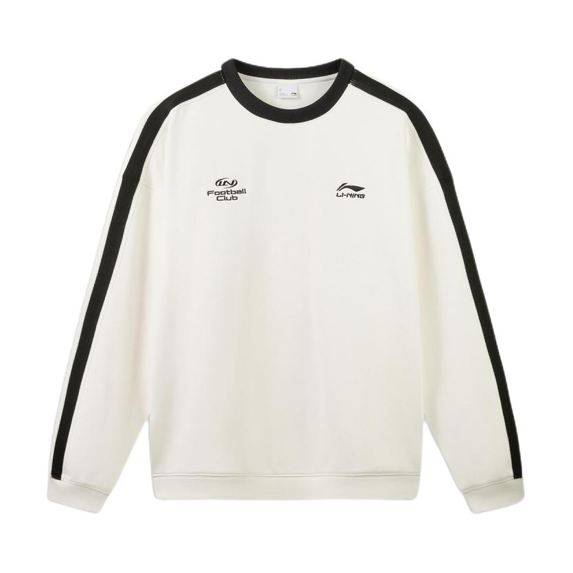 Li Ning/李宁 2026AW 套头厚款落肩袖刺绣字母圆领长袖卫衣 AWDWG45 乳白/加绒