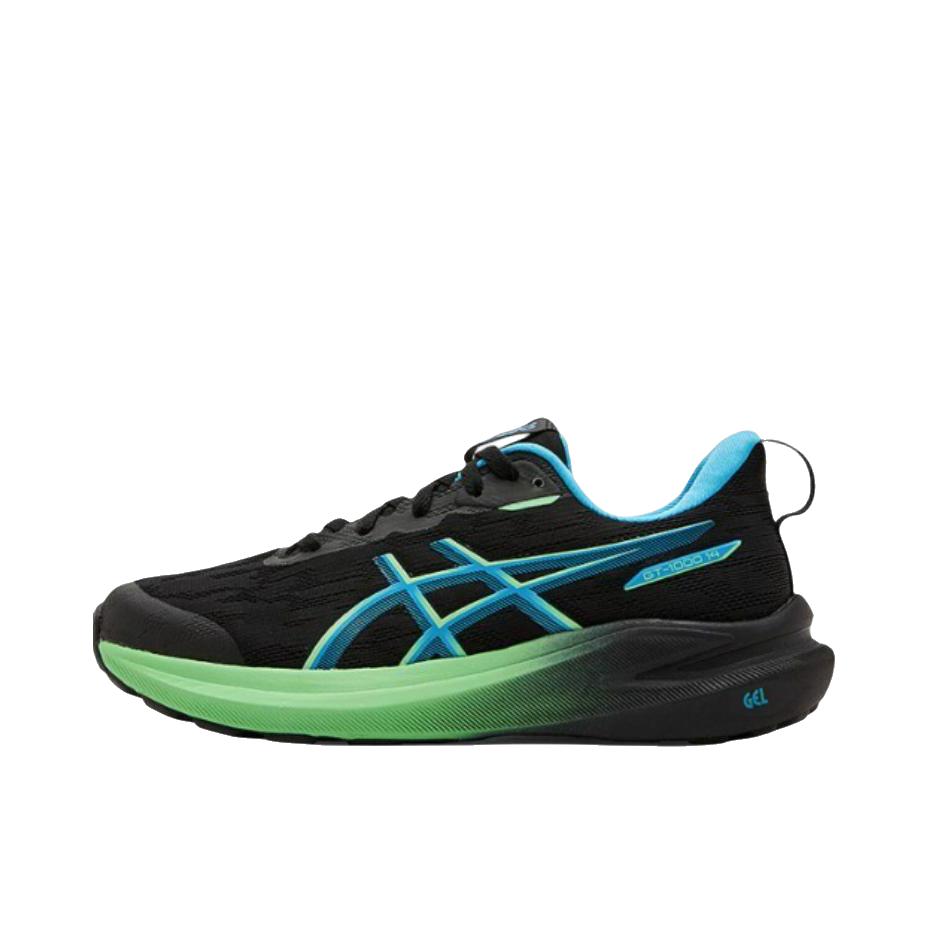 推荐商品：Asics/亚瑟士 GT-1000 14 跑鞋 稳定足弓支撑透气马拉松回弹网布缓震轻便防水圆头贴合 大童/深黑色/蓝色