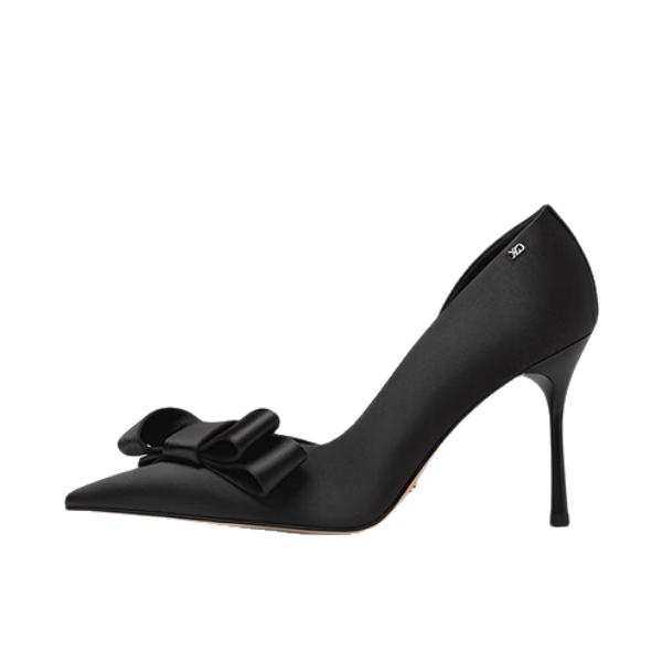 推荐商品：CHARLES&KEITH 高跟鞋 尖头蝴蝶结时尚 SL1-60280533 黑色