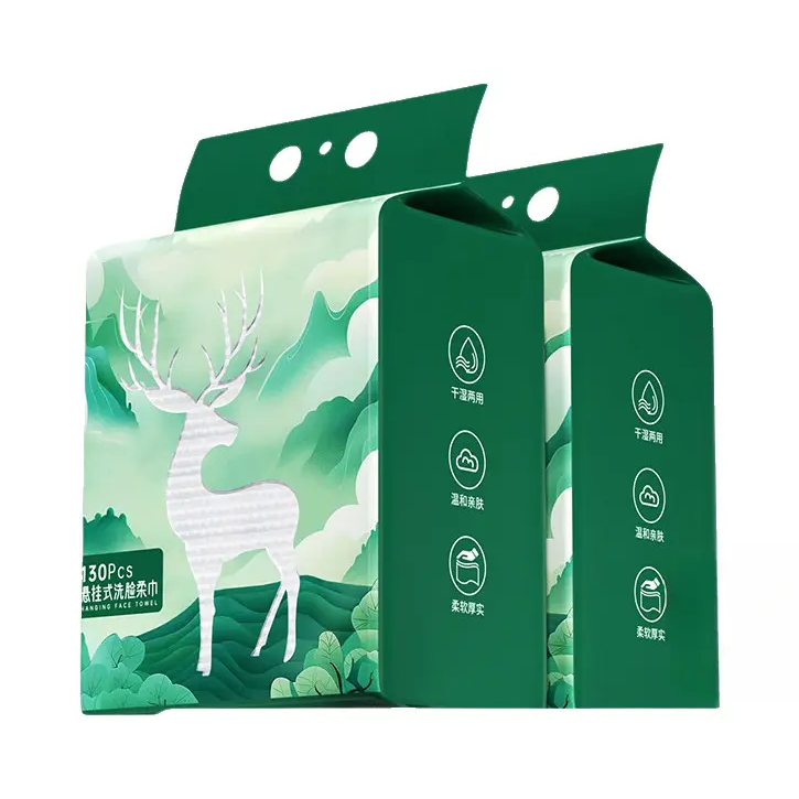 推荐商品：COTTON DEER/棉花鹿 100%再生纤维素纤维 壁挂式一次性擦脸巾