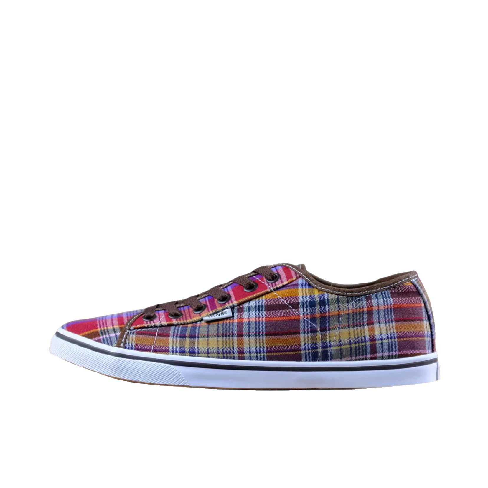 推荐商品：Vans/范斯 板鞋 百搭系带格子 女款/格子/红色/紫色/黄色