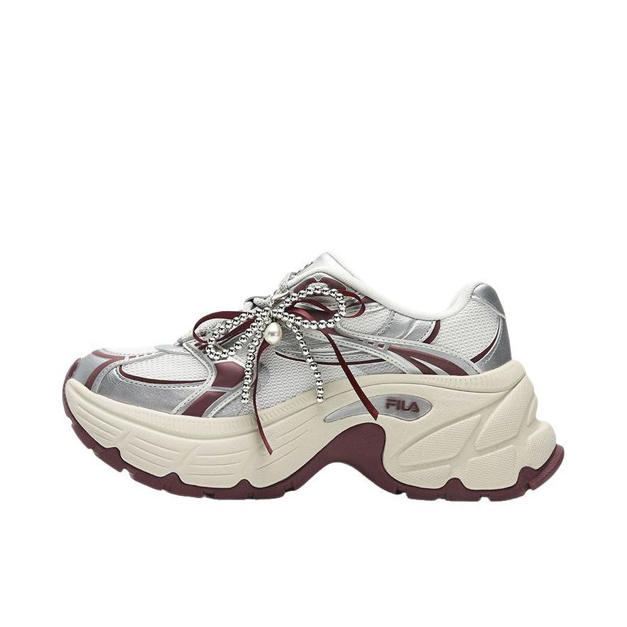 推荐商品：FILA/斐乐 鱼刺 老爹鞋 舒适时尚百搭 女款/白中白/太空银