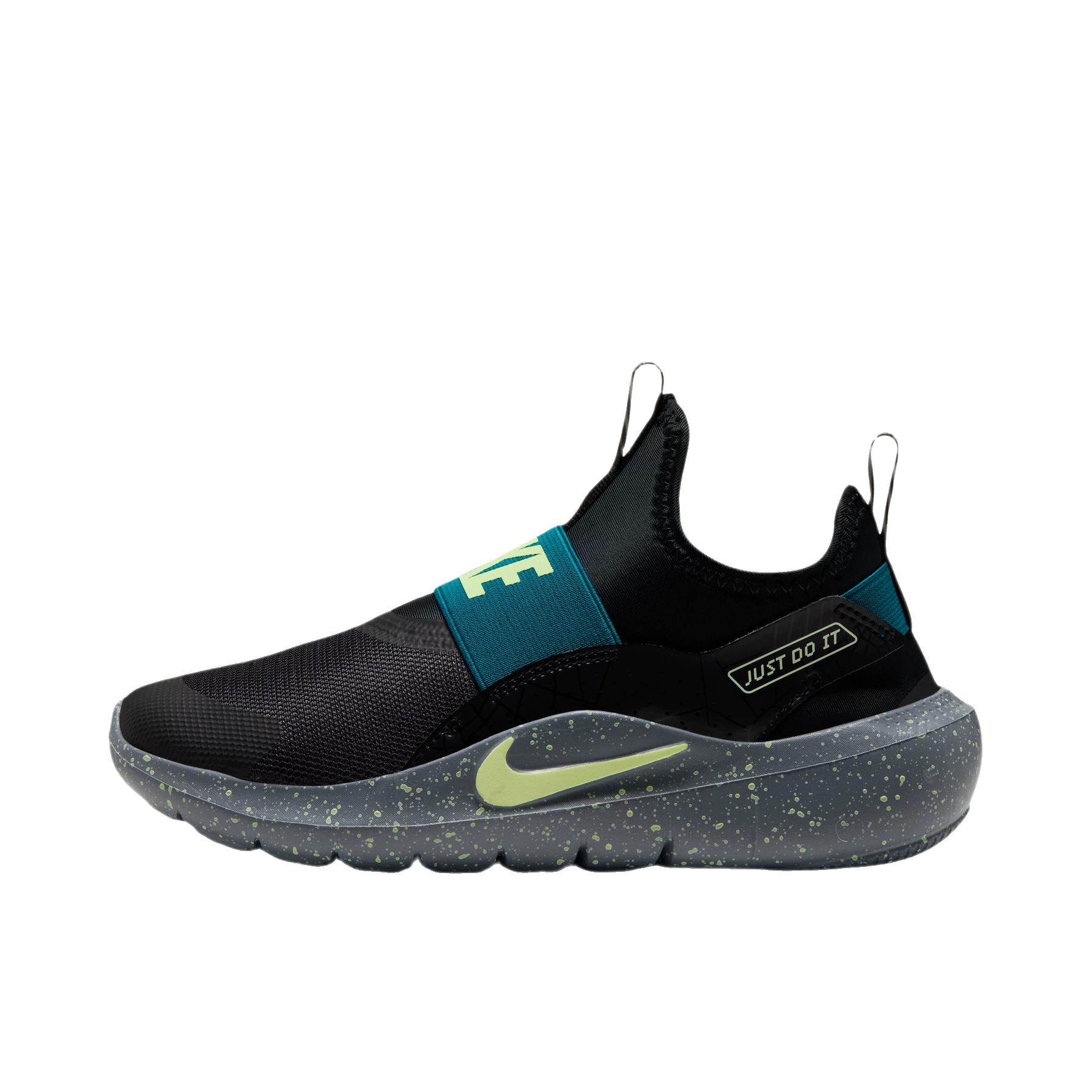 推荐商品：Nike Flex Runner 4 跑鞋 一脚蹬易穿脱贴合训练支撑 大童/黑色/微黄绿/亮杉木绿/冷灰色