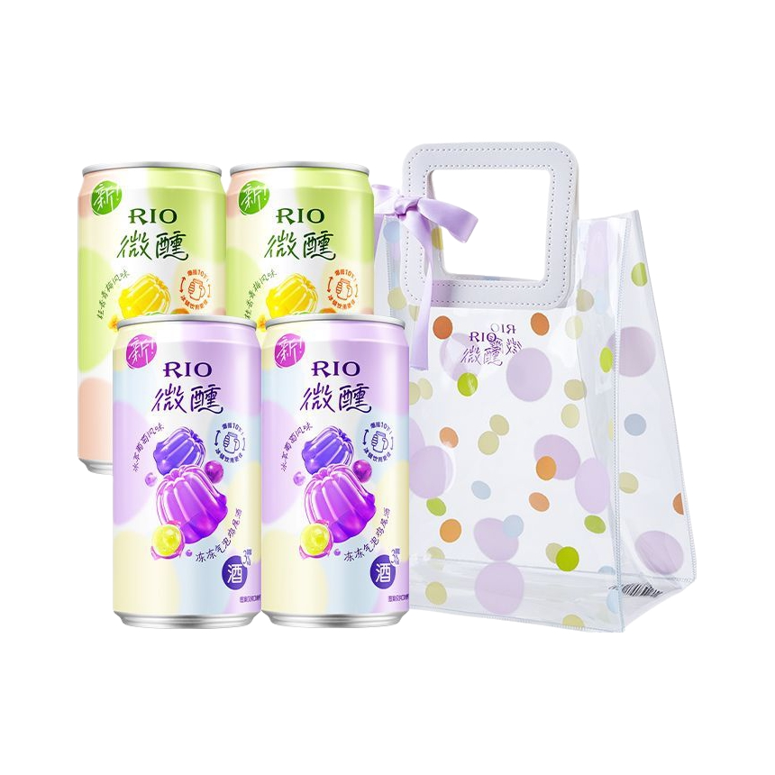 推荐商品：RIO/锐澳 微醺 混合口味 250ml 3%vol 果冻气泡鸡尾酒 礼袋装