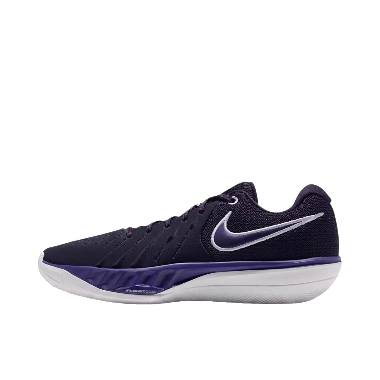 Nike Air Zoom GT Cut Academy 2 篮球鞋 实战圆头厚底系带贴合支撑抓地耐穿抗扭包裹性 帝王紫/白色/淡梅紫/深酒红