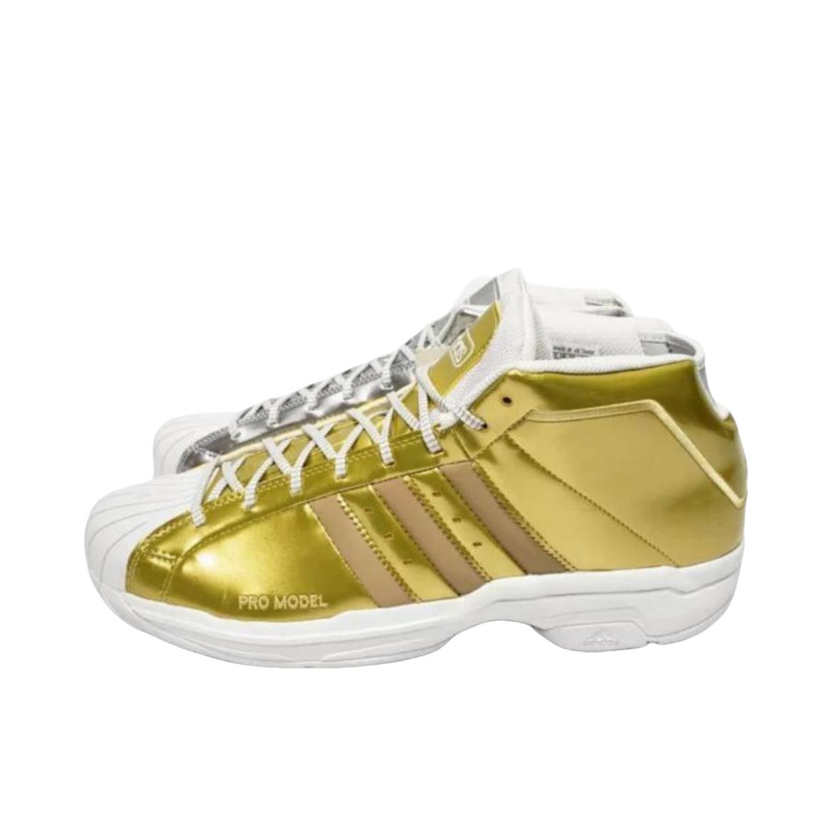 推荐商品：adidas Pro Model 2G 篮球鞋 实战训练减震防滑耐磨 Silver 鸳鸯款/白银/金色