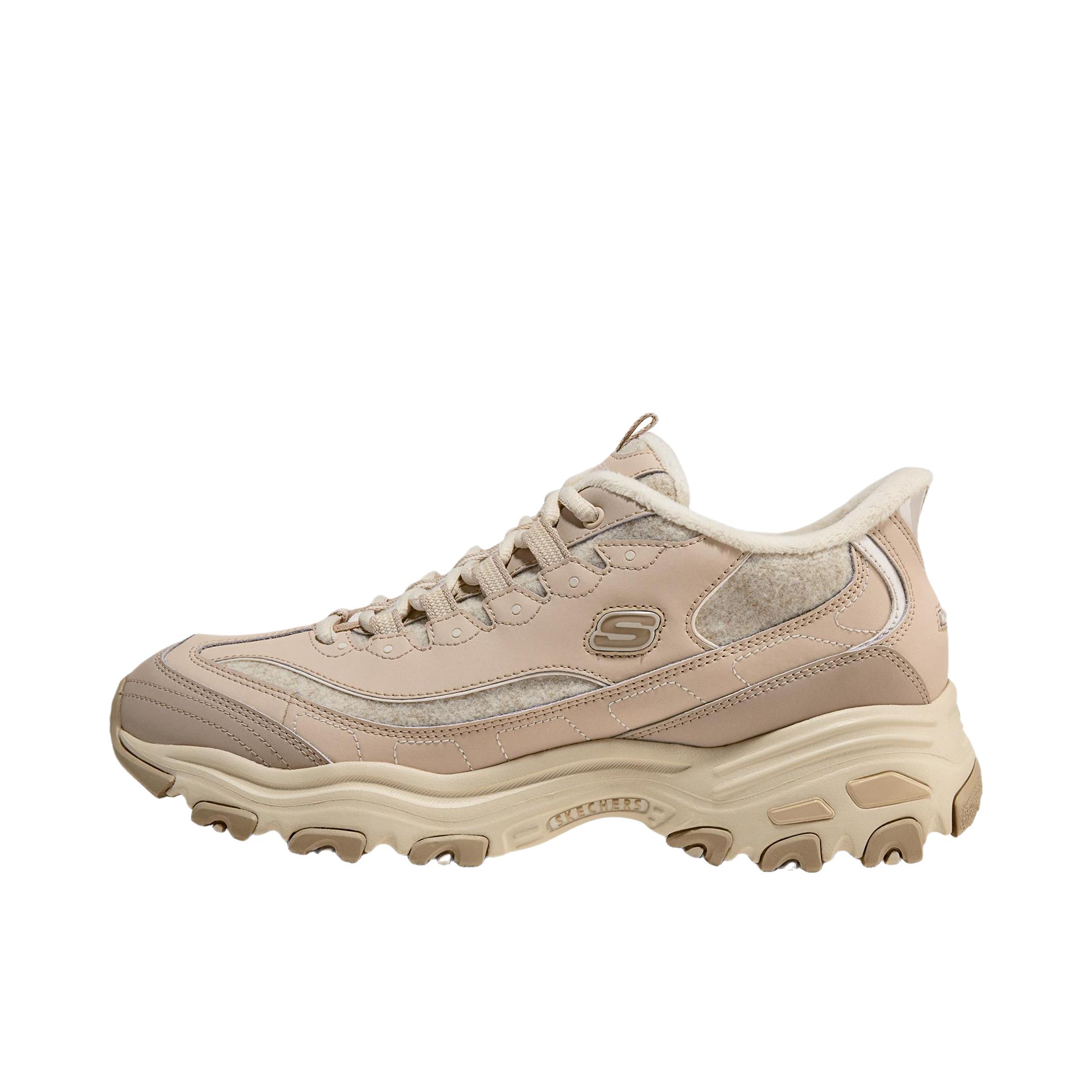 推荐商品：Skechers/斯凯奇 DLITES 老爹鞋 百搭保暖舒适 加绒/低帮/沙色/自然色