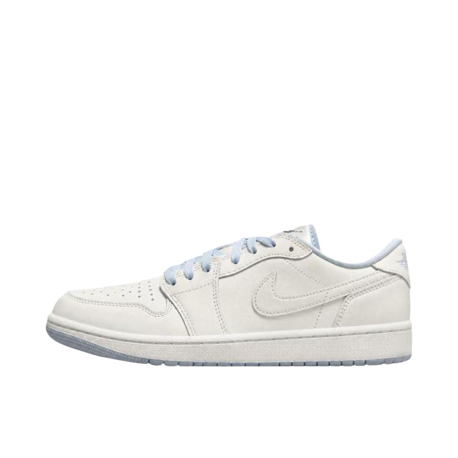 推荐商品：Air Jordan 1 板鞋 运动休闲鞋 复古潮流支撑合成革 低帮/白色/浅蓝色