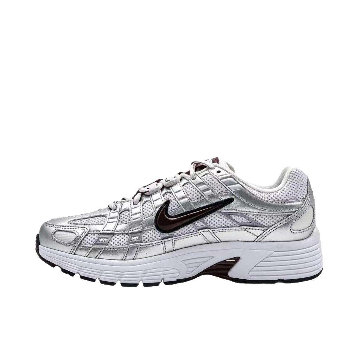 推荐商品：Nike P-6000 CNPT 运动休闲鞋 机能风跑鞋风舒适缓震防滑耐磨时尚潮流复古贴合网面支撑圆头 低帮/银色