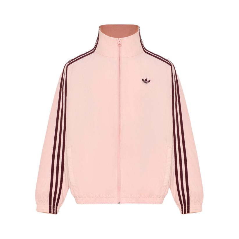 推荐商品：adidas Originals/三叶草童装 梭织长袖连帽拉链夹克 中大童 LK1631 浅粉