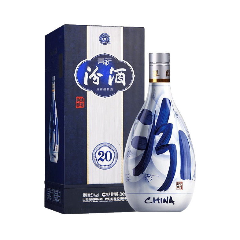 推荐商品：汾酒 青花20 500ml 53度 白酒 盒装