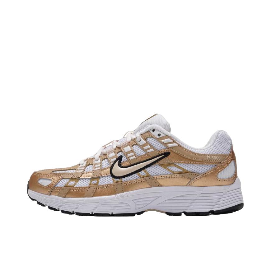 推荐商品：Nike P-6000 CNPT 运动休闲鞋 机能风跑鞋风舒适缓震防滑耐磨时尚潮流复古贴合网面支撑圆头 低帮/白色/金色