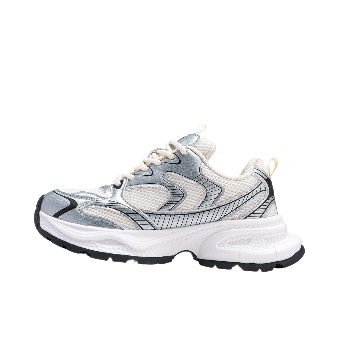 推荐商品：Semir/森马 老爹鞋 复古厚底 STH251070 低帮/女款/米色/银色