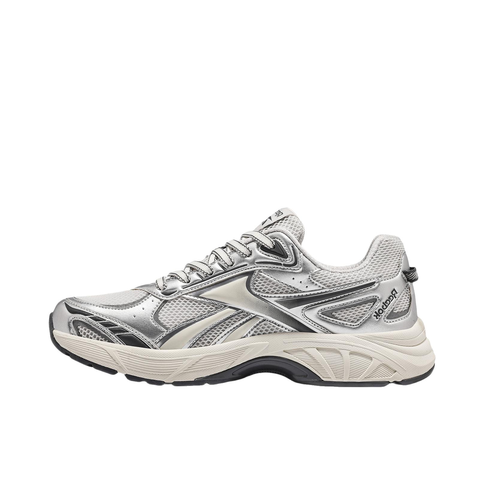 推荐商品：Reebok/锐步 Retro Techline系列 运动休闲鞋 复古风百搭运动风通勤风 银色/灰色
