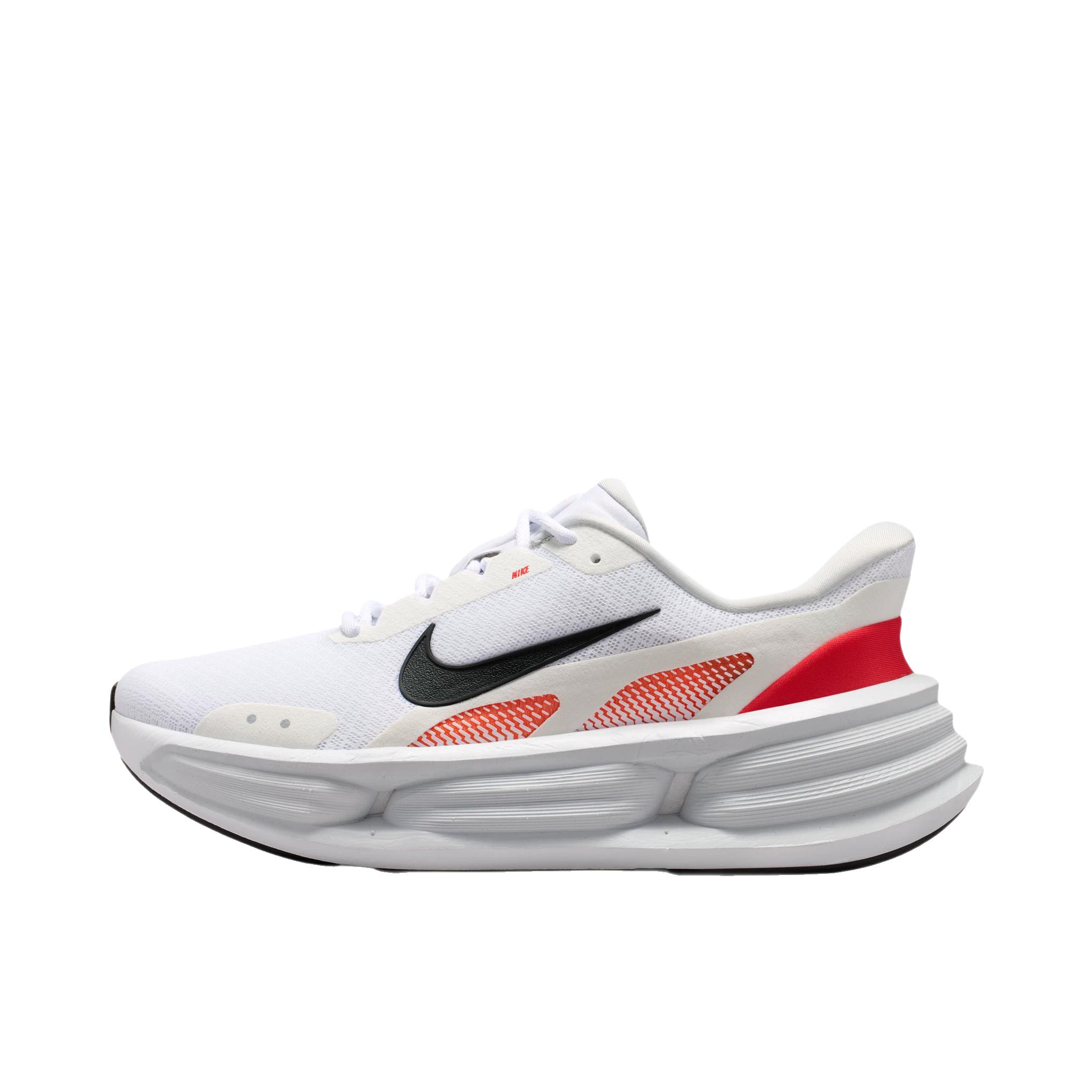 推荐商品：Nike Comfort Ride EasyOn 跑鞋 简约网眼圆头厚底系带支撑 白色/黑色/浅深红/尘光子色/金属银