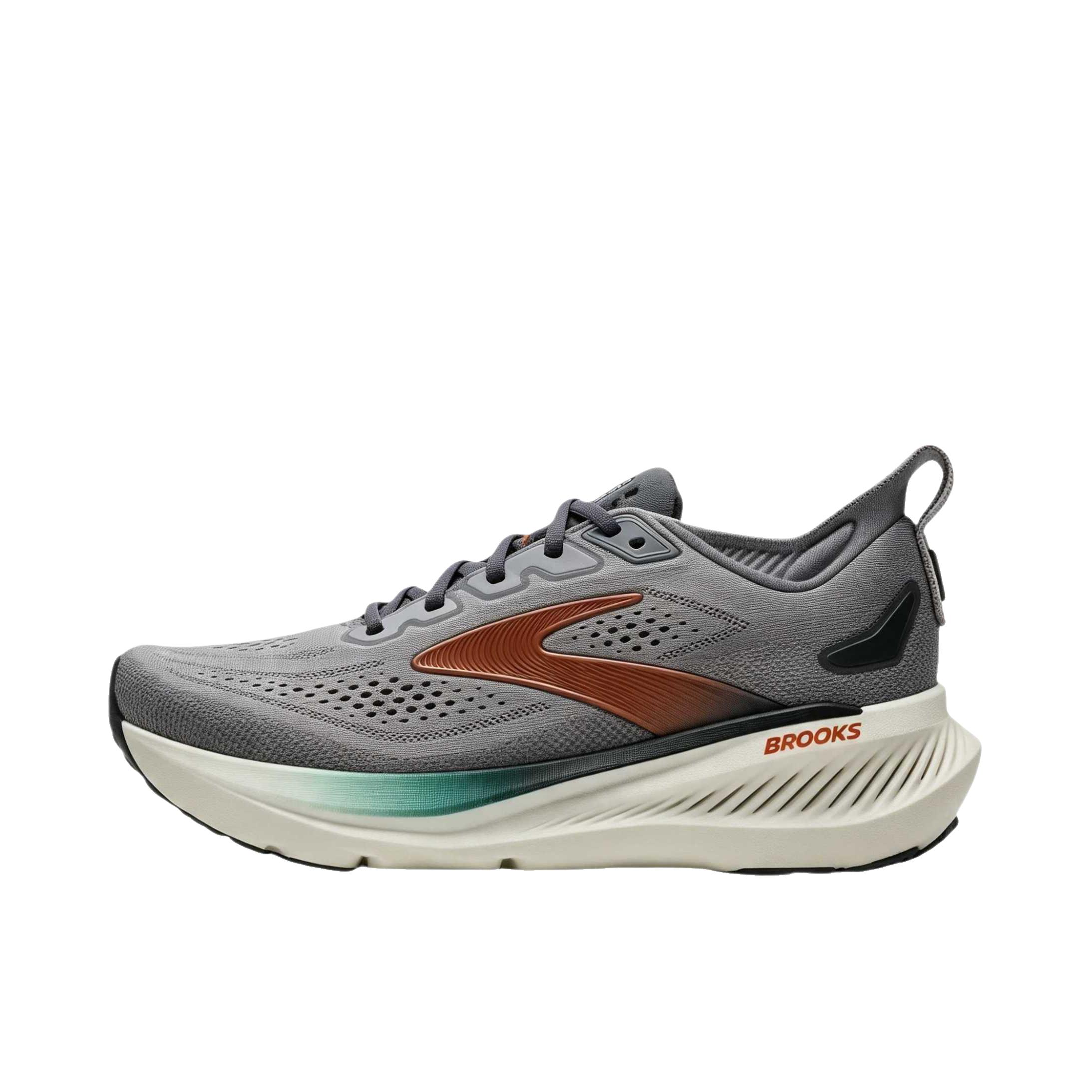推荐商品：Brooks/布鲁克斯 Glycerin 甘油23 跑鞋 缓震时尚舒适耐磨支撑回弹圆头减震 低帮/风向标/孟买棕/透明