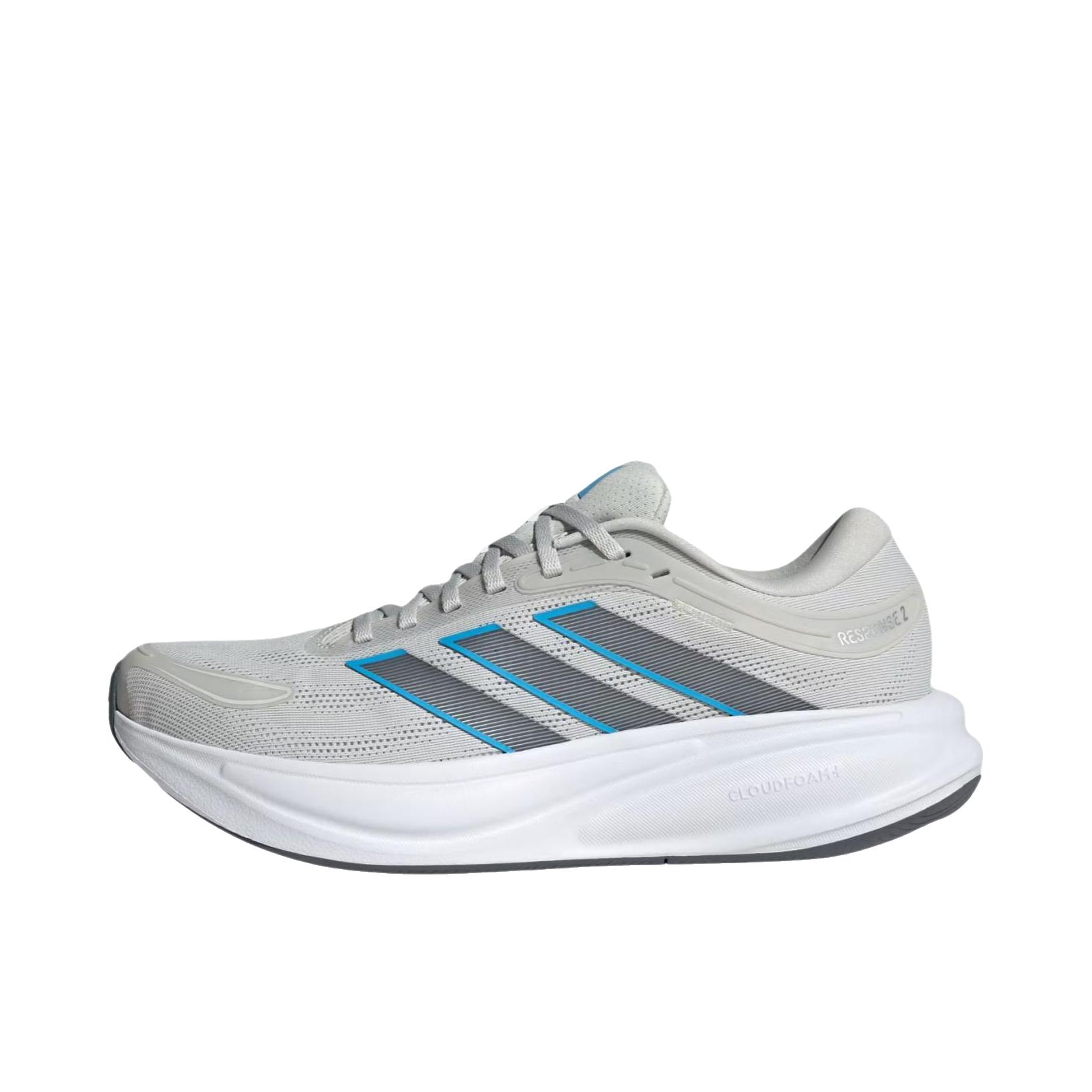 推荐商品：adidas Response 2.0 跑鞋 舒适时尚耐磨回弹支撑贴合圆头 低帮/轨道灰/亮海蓝/缟玛瑙 