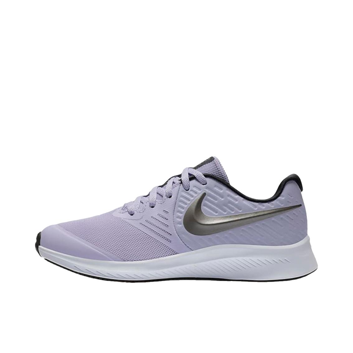 推荐商品：Nike Star Runner 2 跑鞋 防滑耐磨舒适透气轻便低帮织物合成革简约 低帮/GS款/灰色/紫色