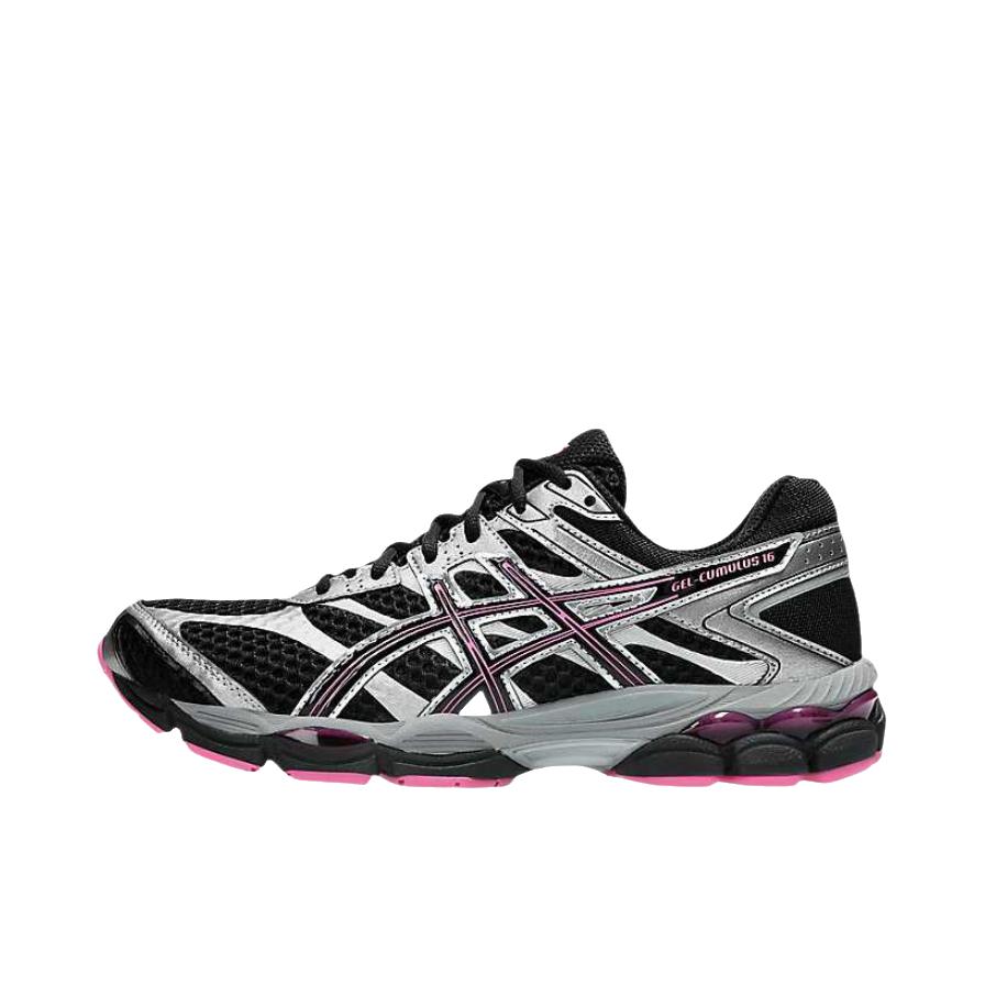 推荐商品：Asics/亚瑟士 Gel-cumulus 16 跑鞋 透气舒适减震耐磨百搭贴合圆头 低帮/黑果/火龙果