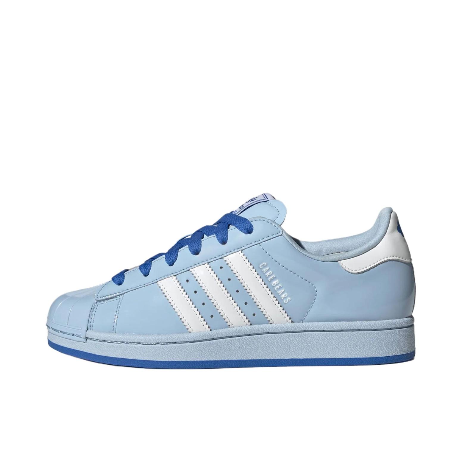 推荐商品：adidas Originals Superstar 2 板鞋 复古防滑耐磨贝壳头贴合圆头支撑 CARE BEARS联名/蓝色