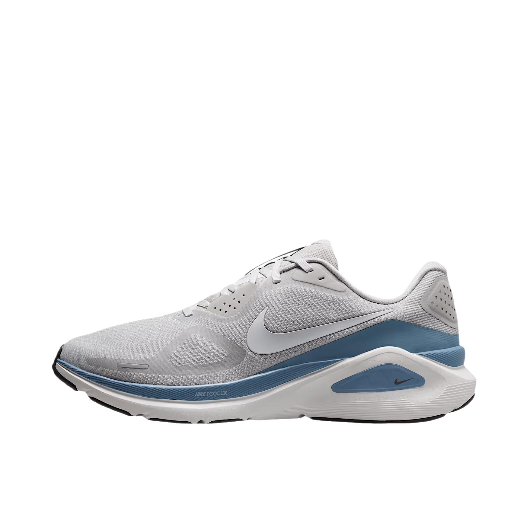 推荐商品：Nike Zoom Structure 26 跑鞋 百搭防滑回弹耐磨低帮泡绵贴合短跑 低帮/灰雾色/工作蓝/中灰色/峰顶白