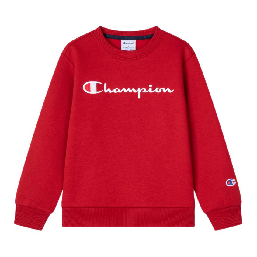 Champion/冠军童装 2026AW 套头圆领长袖卫衣 中大童 26FW-WB135-1 勃艮第红/加绒
