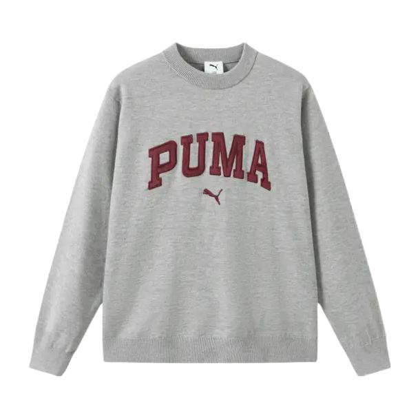 推荐商品：Puma/彪马童装 2026AW 柔软亲肤圆领套头毛衣 中大童 353326103201 浅花灰