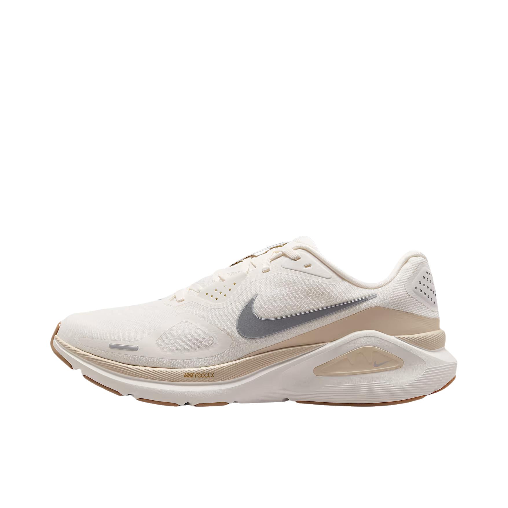 推荐商品：Nike Zoom Structure 26 跑鞋 百搭防滑回弹耐磨低帮泡绵贴合短跑 低帮/帆白色/浅卡其色/榛果色/金属银色