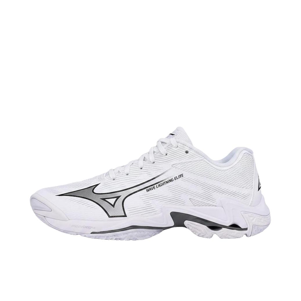 推荐商品：Mizuno/美津浓 Wave Lightning Elite 排球鞋 圆头厚底系带贴合 低帮/白色/灰色