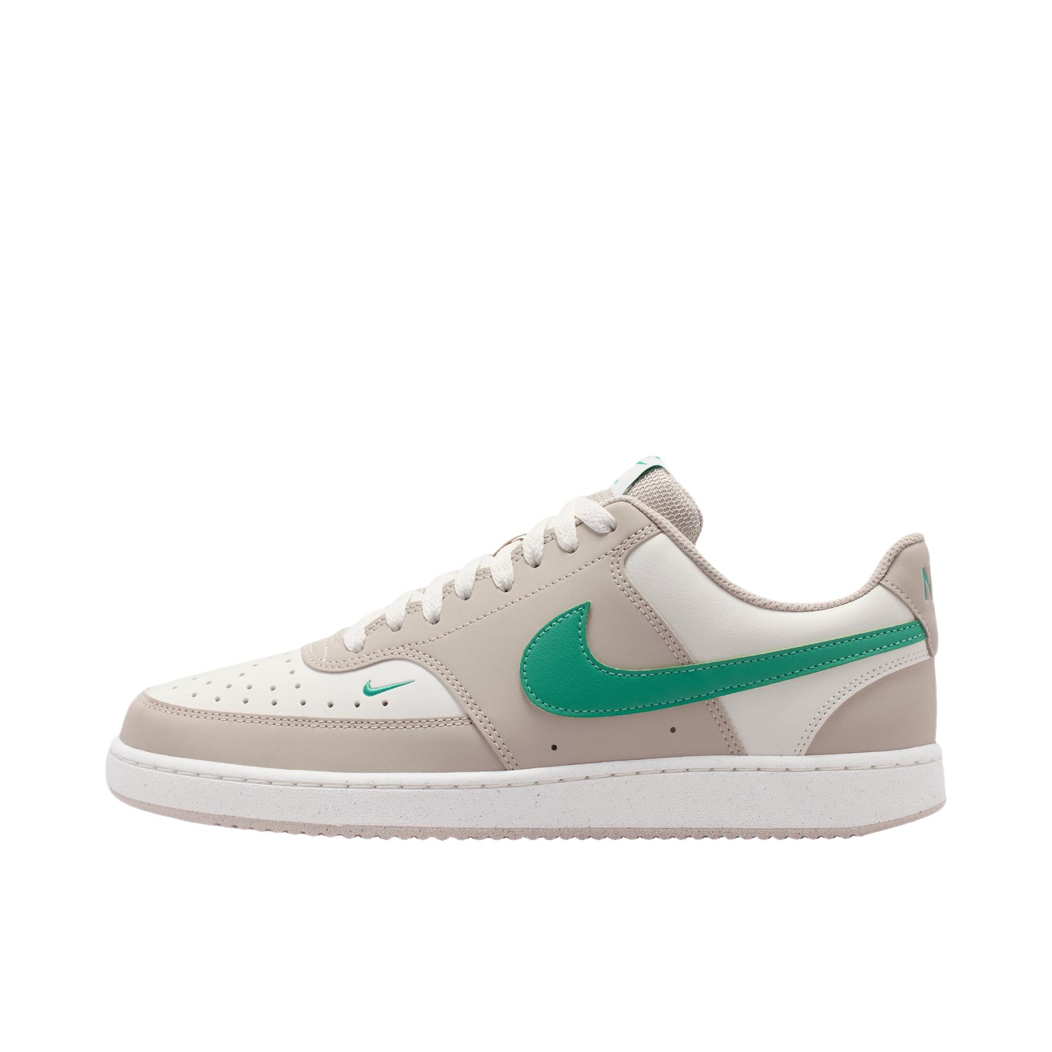 推荐商品：Nike Court Vision 板鞋 复古缓震抓地防滑轻便 低帮/帆白色/翠绿/奶白色