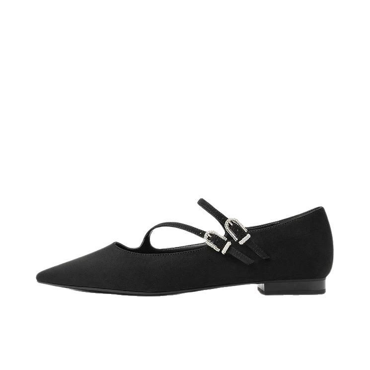 推荐商品：CHARLES&KEITH 单鞋 通勤尖头平底浅口 CK1-70381260 黑色