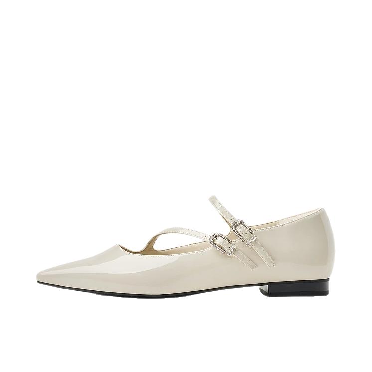 推荐商品：CHARLES&KEITH 单鞋 通勤尖头平底浅口 CK1-70381260 白色
