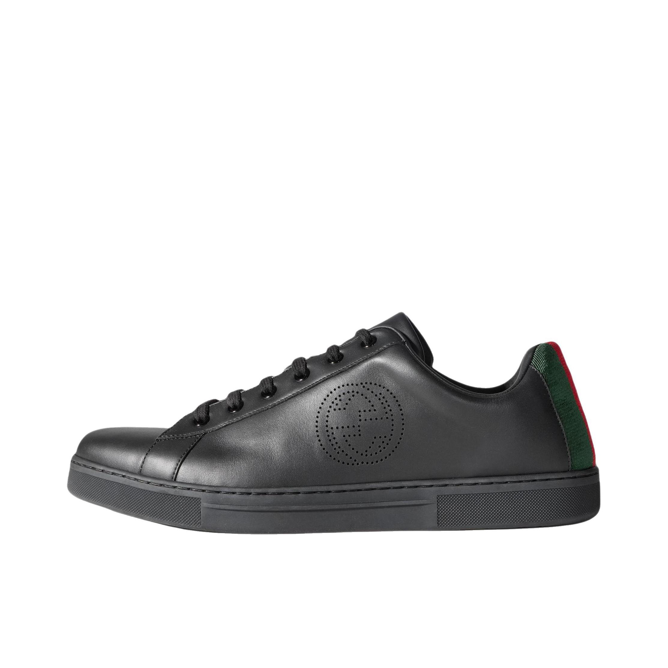推荐商品：Gucci ACE 板鞋 圆头系带舒适百搭 低帮/黑色