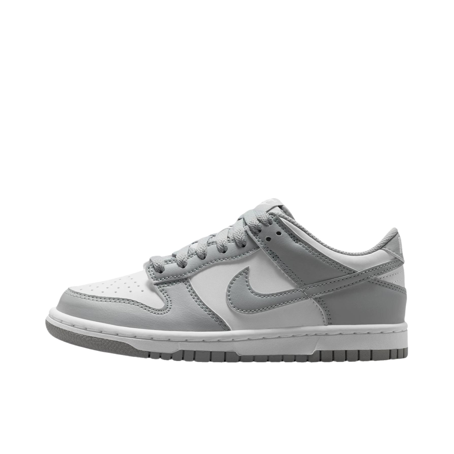 推荐商品：Nike Dunk 板鞋 经典复古百搭 大童/浅烟灰/白色